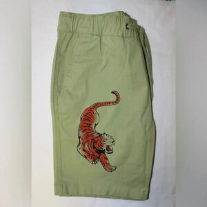 NWT Men’s Sun+Stone Pull On Casual Tiger Graphic Shorts with Elastic Waist Small